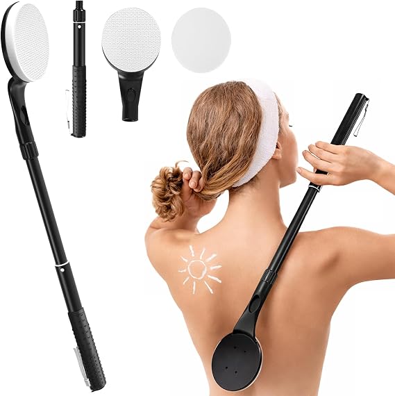 Lotion Applicator for Back, 25.7 Telescopic Back Lotion Applicator, Easy Reach and Washable, Back Self Tanner Applicator