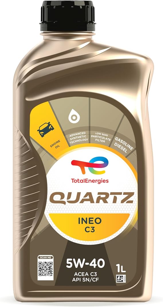 TotalEnergies QUARTZ INEO C3 5W40 Advanced Synthetic Motor Oil - ACEA C3, API CF/SN - Approved by MB-Approval 229.51, VW 505.00/505.01, PORSCHE A40-1L