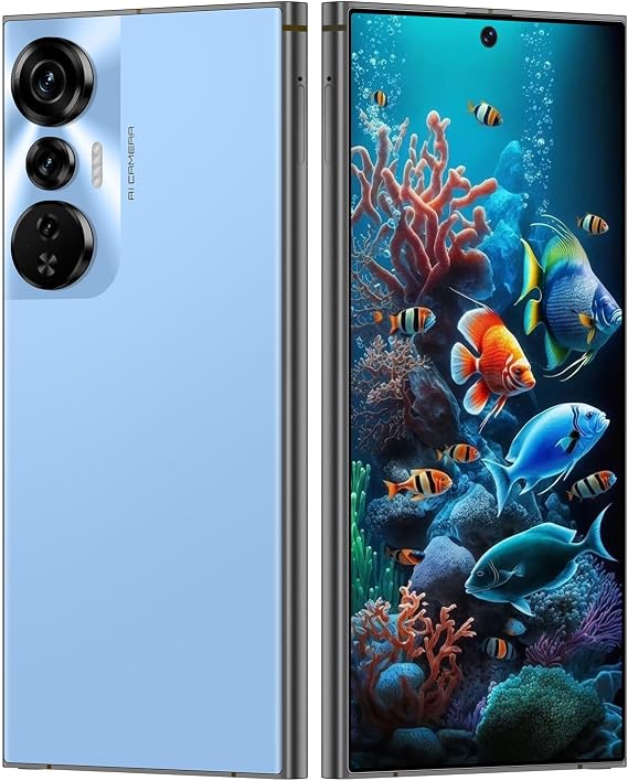 Unlocked Cell Phones Smartphone Android 13 Phones 8+256GB/6.8" HD Screen/Dual SIM/108MP+48MP Camera/6800 mAh/Built-in Pen (Blue)