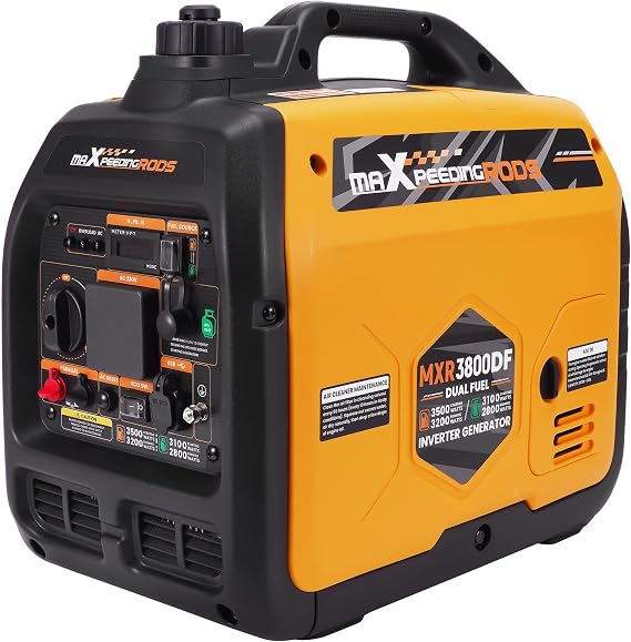maXpeedingrods 3500W Dual Fuel Inverter Generator Portable Digital Meter