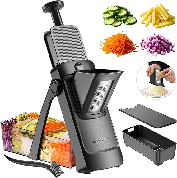 SupMaKin Mandoline Vegetable Slicer Plus, Adjustable Potato Slicer 8 in 1