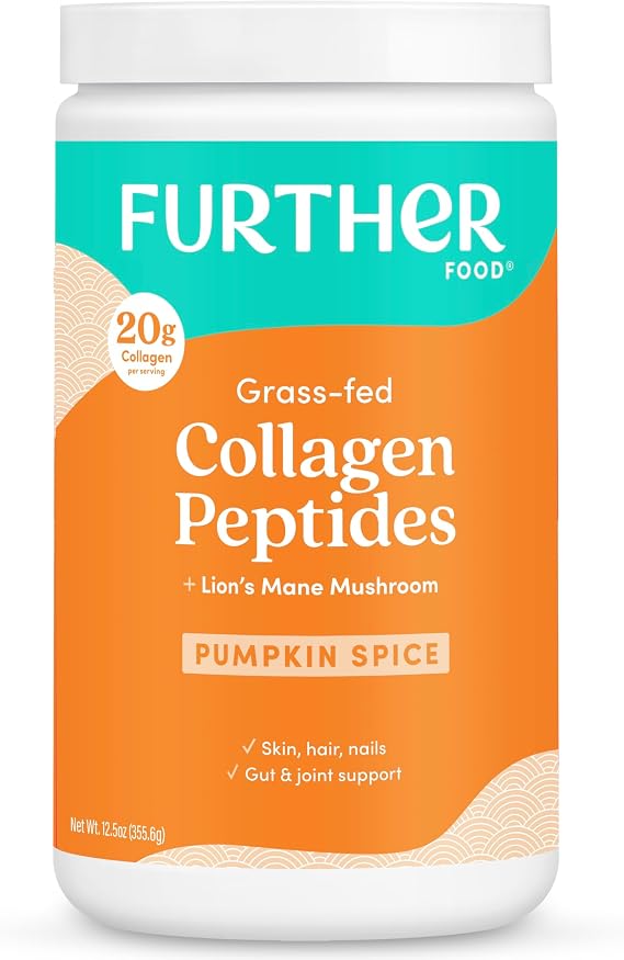 Further Food Pumpkin Spice Collagen Peptides Powder, 100% Grass-Fed