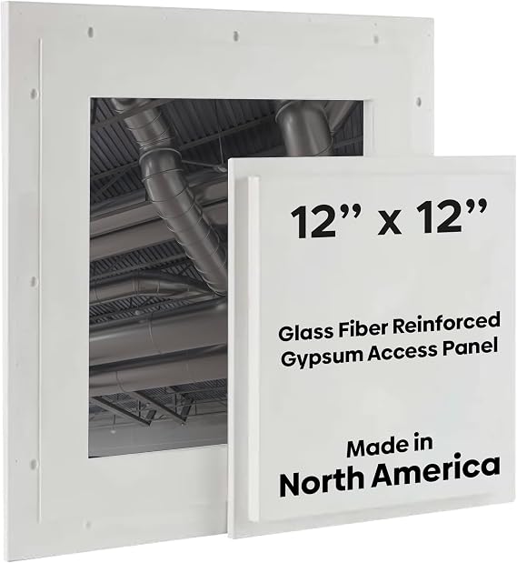 Best 12 x 12 Pop-Out Gypsum Access Panel with Glass Fiber Reinforced Square Corner, Light Weight Ceiling Access Panel, Easily Textured Access Door, No Shrinkage & Cracking, AMZ-BA-GRG-SC-FBA