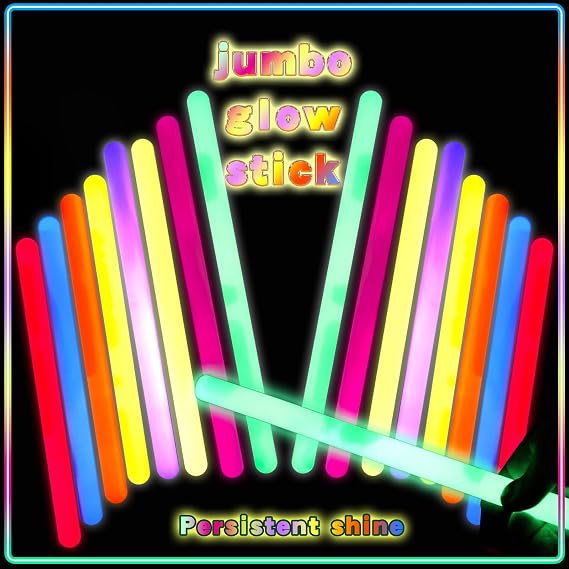 FathiSooc 20 Pcs Ultra Bright Large Glow Sticks 14 Inch Industrial Grade 8 Colors Jumbo Light Sticks Emergency glow in the dark for Camping Accessories, Party,Hurricane, Earthquake, Survival Kit