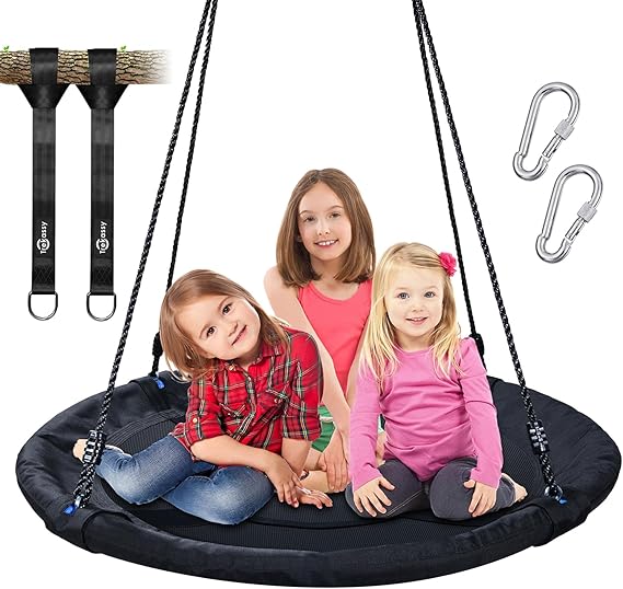 Trekassy 40" Saucer Tree Swing, 700LBS Heavy Duty Swing for Kids & Adults | 900D Oxford Fabric with Waterproof Design, Includes Tree Hanging Straps and Adjustable Ropes for Easy Setup