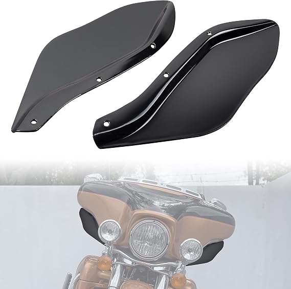 Smoked Fairing Air Deflector Windshield for Harley Touring 96-13 | Fairing Side Wings, Fixed-Position Wind Deflectors Side Shield for Electra Glide Street Glide Trike, Easy Installation
