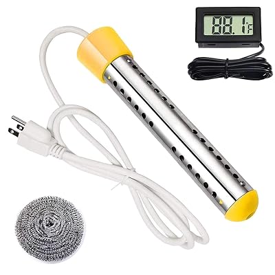 ZMXZZL Immersion Water Heater, Portable Submersible Water Heater with Stainless Steel Protective Cover, Great for Pool, Bucket, Portable Bathtub, Basin, Washing, Fully Immersed While Using