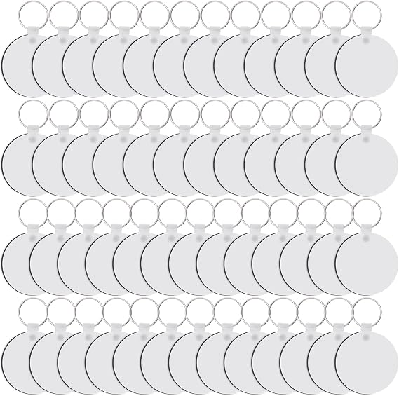 Duufin 150 Pieces Round Sublimation Keychain Blanks Double Side Heat Transfer Blanks MDF Blank Board Key Rings Blanks for Sublimation DIY and Craft,DB-23-222