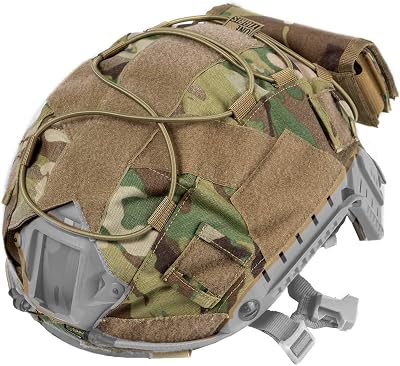 OneTigris Multicam Helmet Cover KB05 with Removable Rear Pouch for Ops-Core PJ Helmet in Size ML Multicam