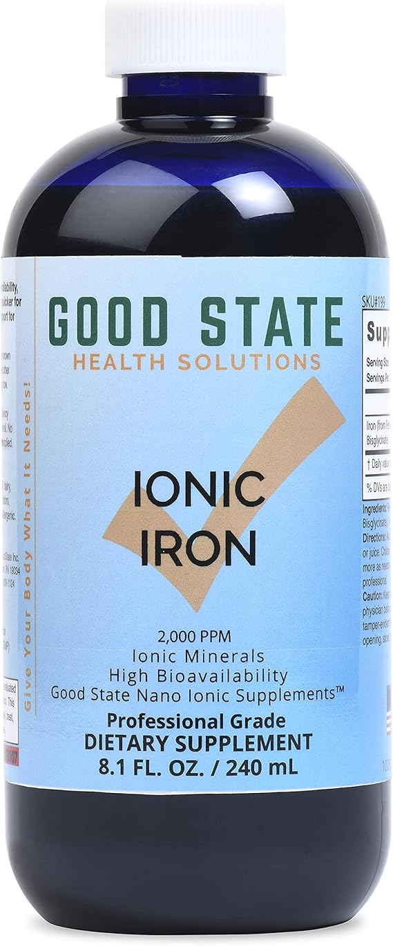 Good State Liquid Ionic Iron 48 servings at 10 mg elemental, plus 2 mg fulvic acid - 8 fl oz