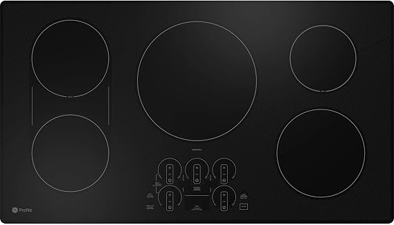 GE Profile 36 in. 5 Burner Element Smart Smooth Induction Touch Control Cooktop in Black PHP9036DTBB