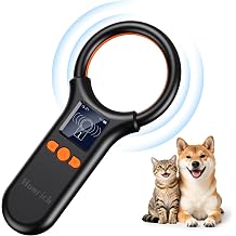 Homrich Pet Microchip Scanner, FDX-B(ISO11784/85) EMID Micro Chip Reader, 500 Data Storage Upload to PC with 1.44 TFT Screen, Rechargeable Handheld 15 Digits Pet Chip ID Scanner for Dog/Cat/Pig/Animal