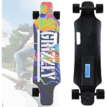 All-Terrain Electric Longboard Skateboard, High Speed Long Board Electric Skateboard with Remote, 4-Speed Control, Smooth Braking, Maple Deck, Portable for Adults Commuting B