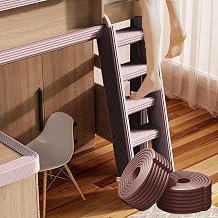 Bunk Bed Ladder Pads,Self-Adhesive Bunk Bed Ladder Cover Foam Padding,Traction Treads for Stair Steps,Soft Extra-Wide Edge Protector,Furniture 6.5 Ft Brown