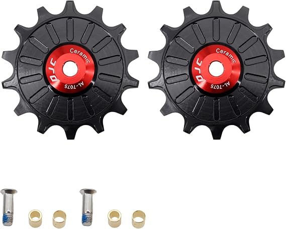 DJC Bike Ceramic Bearing Pulley Wheel 2pcs Guide Roller 11T 12T 13T 14T 15T 16T 17T MTB Road Bike Rear Derailleur for Shimano for Sram Pulley