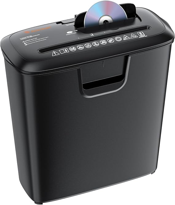 Bonsaii 8-Sheet Strip Cut Paper Shredder for Home, Shred CDs & Credit Cards