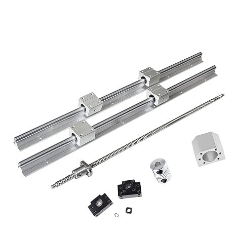 Linear Rail Guide SBR20 600mm kit + Ballscrew RM1605 SFU1605-600mm Linear Rails Support CNC Kit Linear Shaft Optical Axis for CNC Automated Machines and Equipments