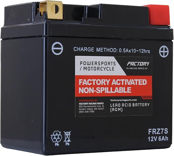 Factory Racing Parts AGM Battery Ready to Install Replaces YTZ7S, BTZ7S