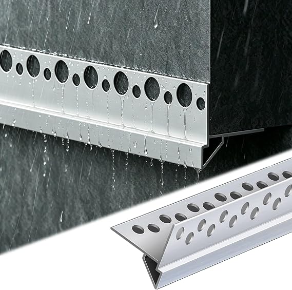 Invisible Rainwater Drip Edge, Water Diverter Drainage Profile, Waterproof Edge Trim for Under The Eaves, Protects Exterior Surfaces from Staining(W2.5mm,L2.5m/8.2ft)