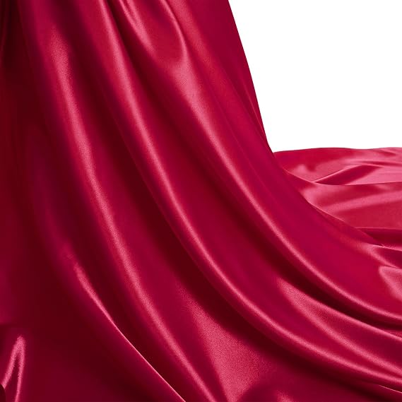 Burgundy Silk-Like Satin Fabric by The Yard, 2 Yards, 55 Inch Wide