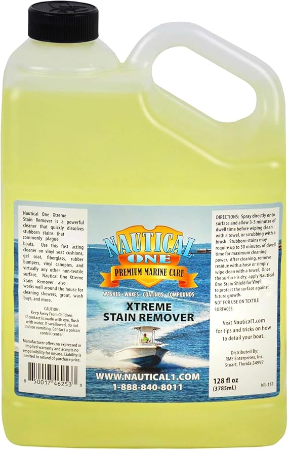 McKee's 37 Nautical One - Xtreme Mildew Stain Remover | Powerful Marine Mold and Mildew Stain Remover, Non-Bleach Spray for Boat Interior & Exterior 128 oz.