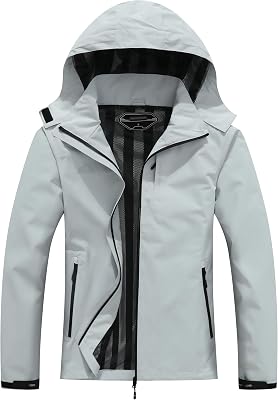 Womens Waterproof Lightweight Rain Jacket Hooded Windproof Rainoats Outdoor Hiking Jacket Travel Windbreaker