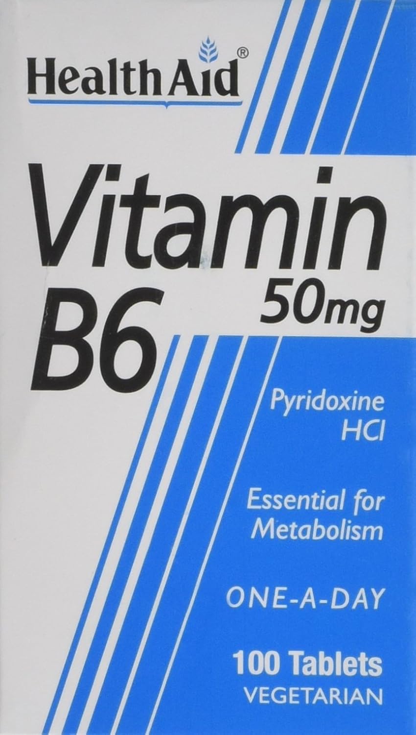 HealthAid Vitamin B6 Pyridoxine HCl 50mg - 100 Tablets