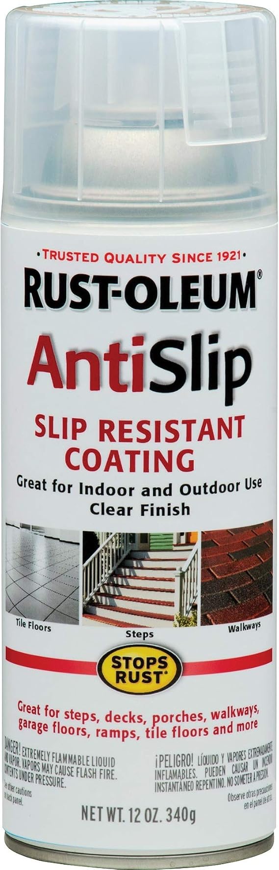 Rust-Oleum 271455 Stops Rust Anti-Slip Spray, 12 oz, Clear