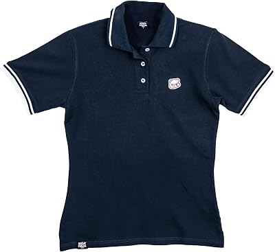 Milkmochabear Womens Polo Shirt - Embroidered Milk, Mocha and Matcha Patches Comfy Semi-Stretchy Pearl Buttons