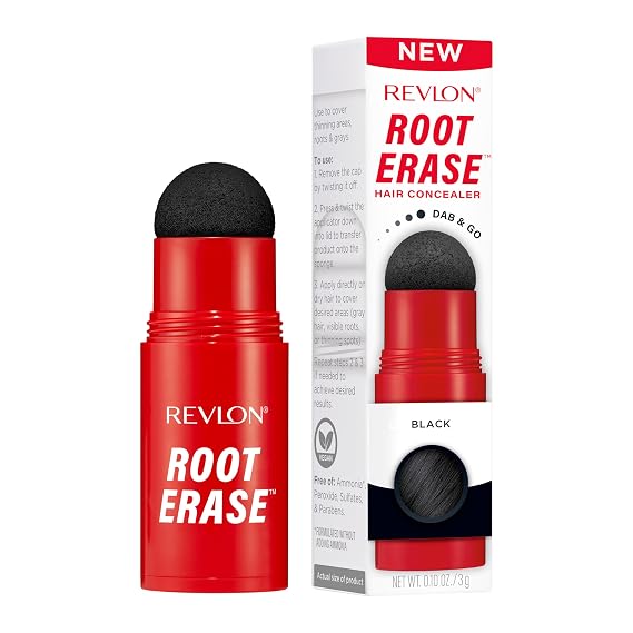 Revlon Root Erase Hair Concealer, Instant Root Touch Up, 01 Black