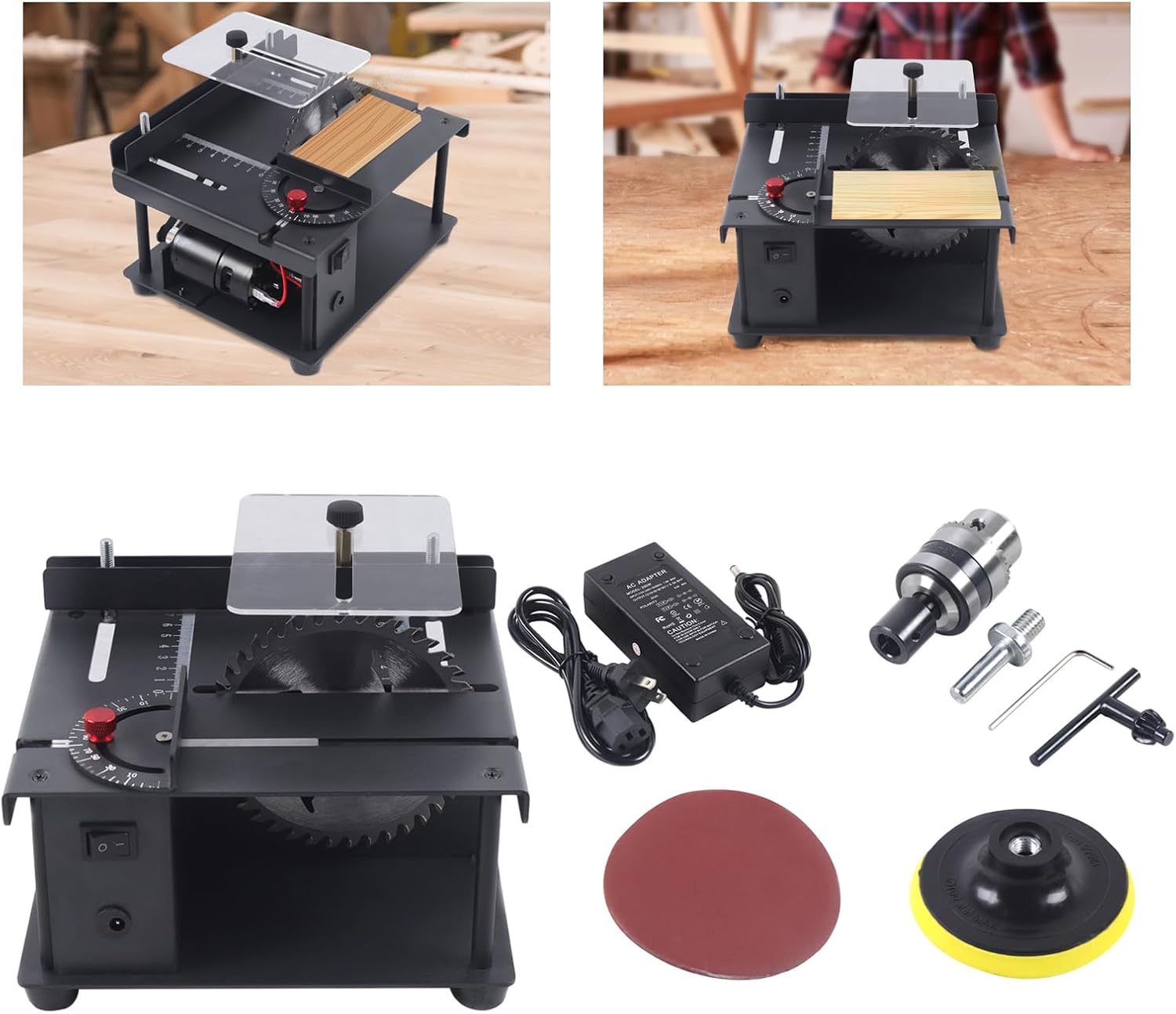 8500RPM Mini Table Saw Blade Adjustable Multifunctional Woodworking 0-90 Angle Cutting Portable Bench Cutting Tool Machine 110V Household Table Saw