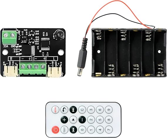 Infrared Remote Control Motor Driver Kit - Dual Motor Controller Module with Receiver and PH2.0 Interfaces, Includes Remote & Battery Box, Easy to Install for Robotics, DIY Projects