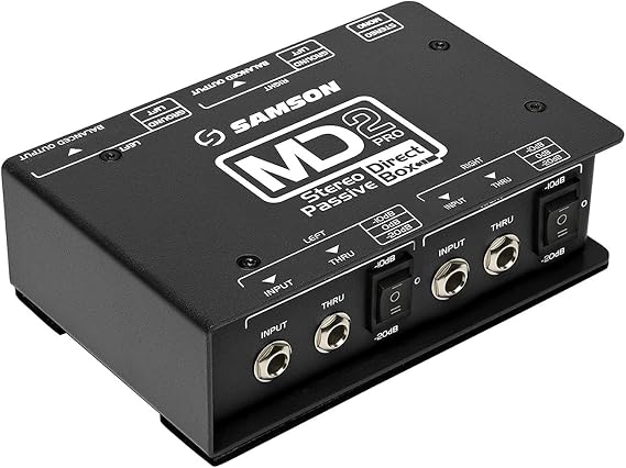 Samson MD2 Pro Stereo Passive Direct Box, Shielded Transformer