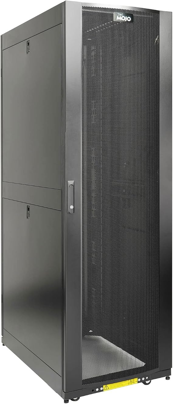Tecmojo 42U Server Rack Cabinet - PRE-Assembled 24inch Width 48inch Depth IT Network Equipment Cabinet Rack Enclosure with Casters - 3000lbs Weight Capacity(06Black)