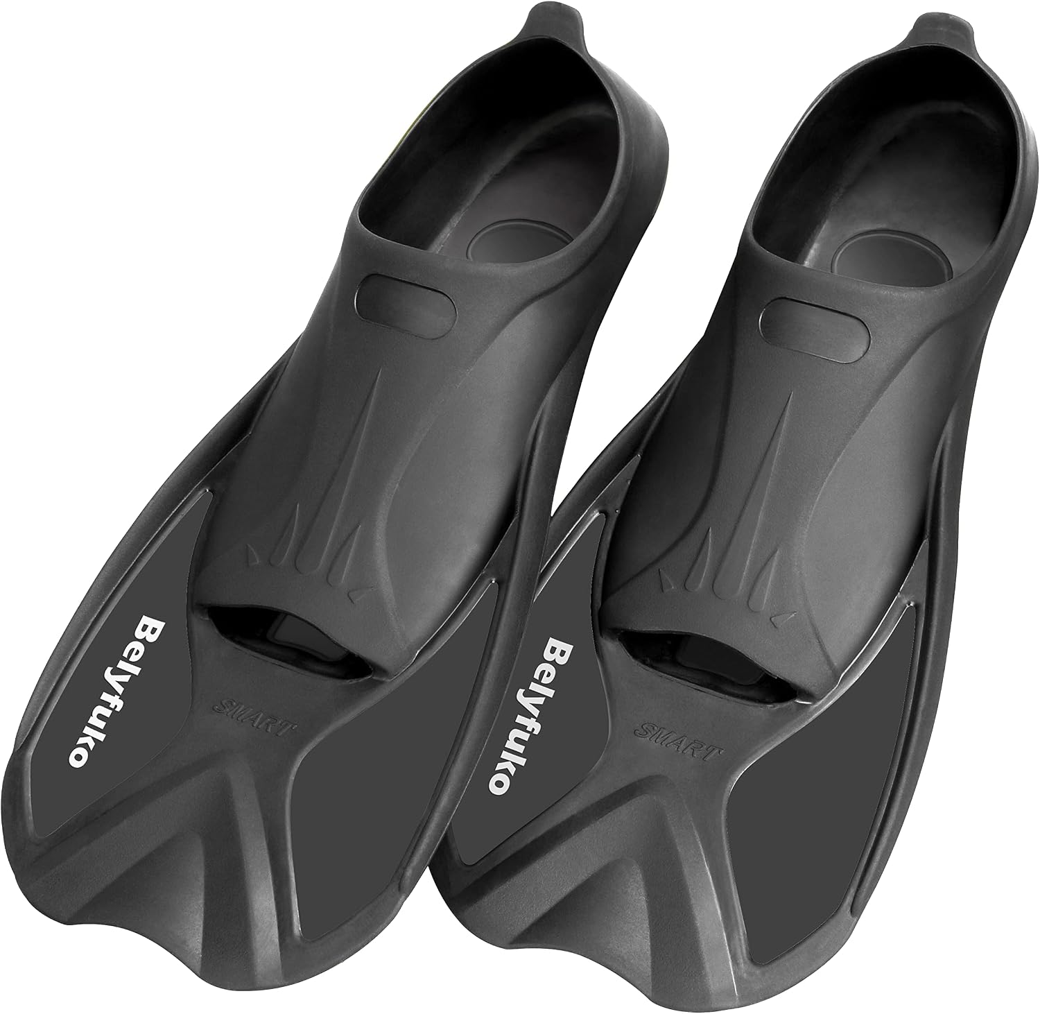 Short Swim Fins, Adult Kids Snorkel Fins for Lap Swimming Diving Snorkeling Travel Size with Mesh Bag