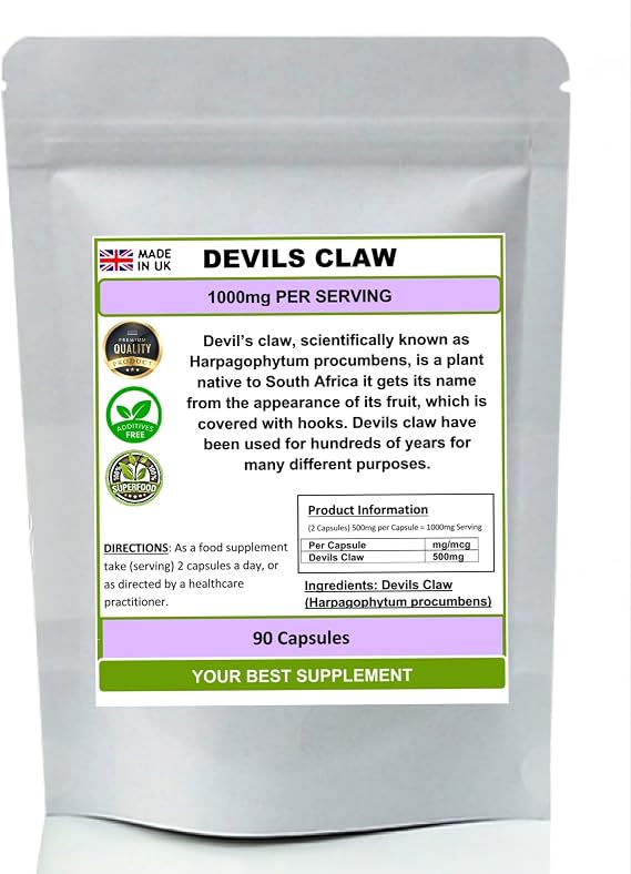 Devils Claw Capsules 100% Natural Pure no additives (Harpagophytum) (90)