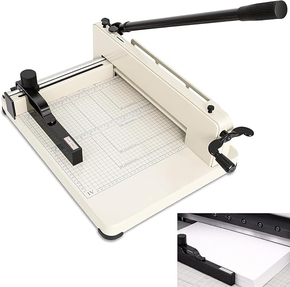400 Sheet Heavy Duty Paper Cutter with HSS Blade, Industrial Paper Trimmer