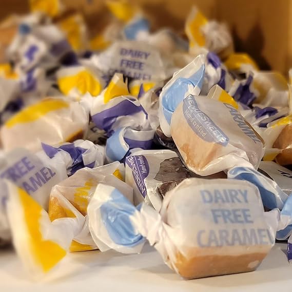 AvenueSweets - Handcrafted Dairy Free Vegan Individually Wrapped Soft Caramels - 1 lb Box - Assorted Flavors