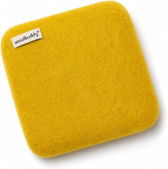 Woolbuddy Needle Felting Mat 6 x 6 x 1.5 Inch (Gold), Pure Wool Felt Pad