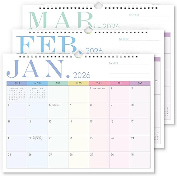 Wall Calendar 2026-2027, 2026 Calendar Wall -14" x 11" - 24 Monthly Calendar Runs from January 2026 Until December 2027, 2026 Calendar for Office, Home and School