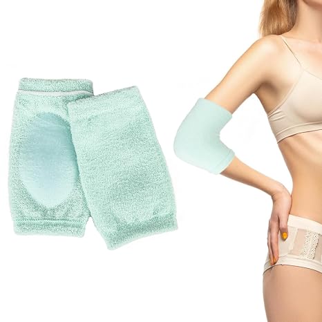Gjinxi 1 Pair Gel Elbow Sleeves for Women, Soft Gel Pads for SPA Moisturizing Dry Cracked Skin Care, Cover Heel Socks Elbow Sleeves, Elbows Pads for Pain, Calloused and Reduce Wear