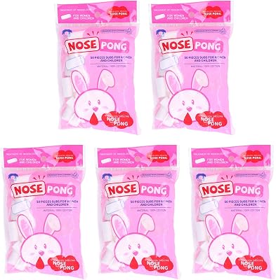 5 Packs Nose Bleed Stopper for Kids, Dental Cotton Rolls Nasal Plugs Hemostatic Cotton Swab for Mouth and Nose, Stops Bleeding FastL