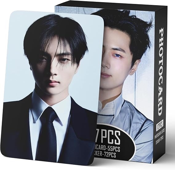 Yuto 127 PCS Photocards 55 PCS Lomo Cards Set 72 PCS Stickers postcard Gift Merchandise for Boys and Girls(Heeseung)