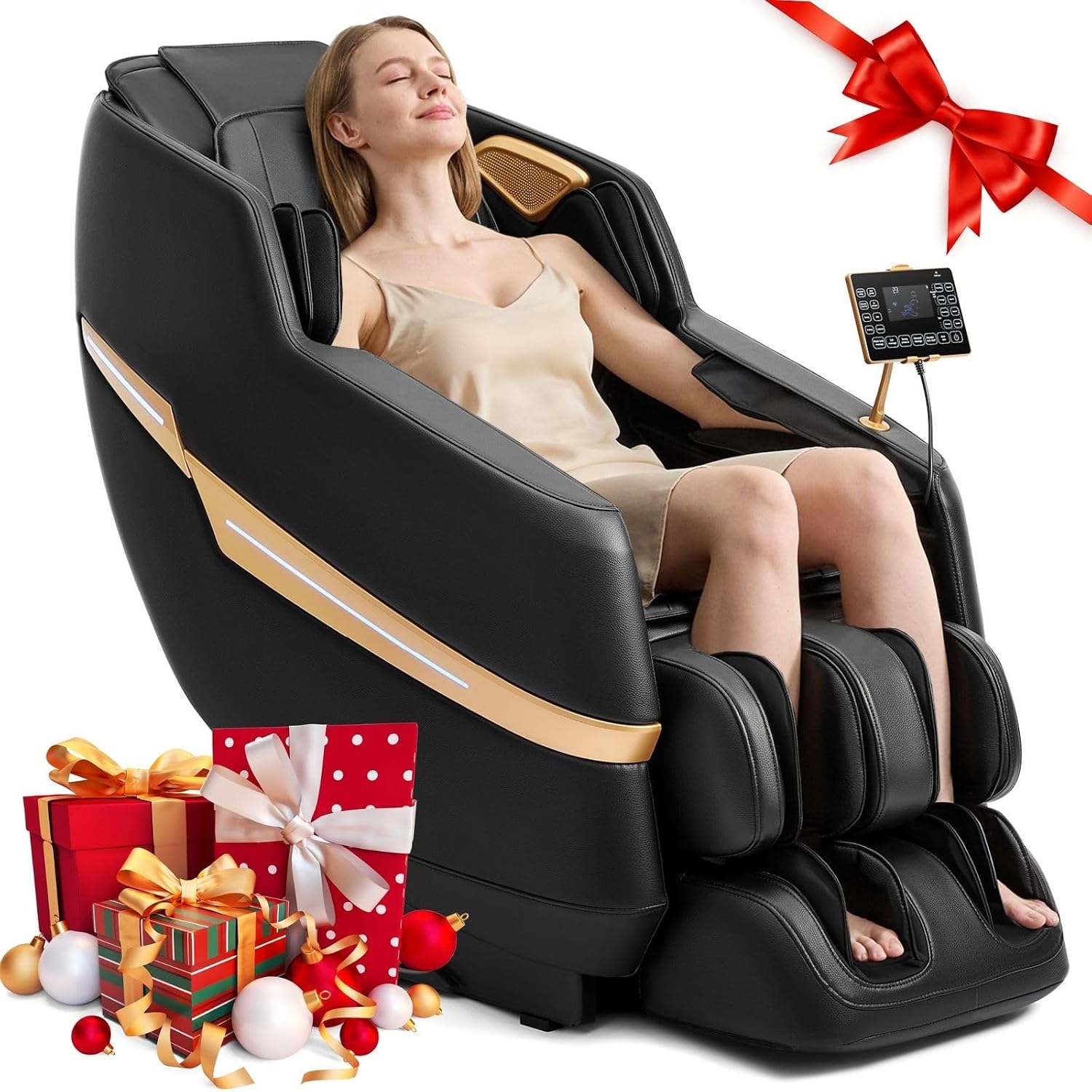 Artist hand Massage Chair Full Body, 2026 Zero Gravity Massage Chair Recliner with 8 Fix Rollers, 6 Modes, Bluetooth Speakers, Waist Heating, Foot Roller Massage, Full-Body Airbags, Black