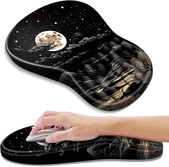 YIWEI Ergonomic Mouse Pad with Wrist Rest for Carpal Tunnel Pain Relief