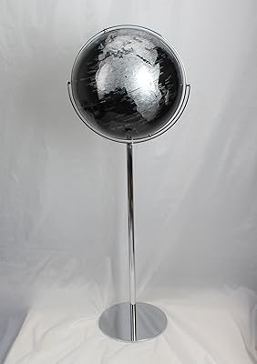 17 Diameter Black & Silver Decorative Standing Floor Globe