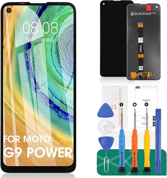 for Moto G9 Power Screen Replacement for Moto G9 Power LCD Screen for Moto G9 Power Display for XT2091-3 XT2091-4 Digitizer Touch Screen Assembly Repair Parts