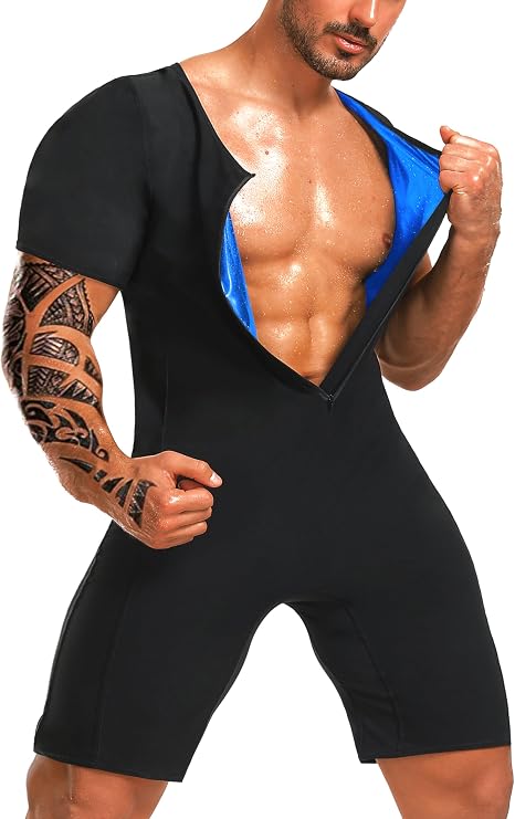 Sauna Jumpsuit for Men Sweat Suit Full Body Heat Trapping Workout