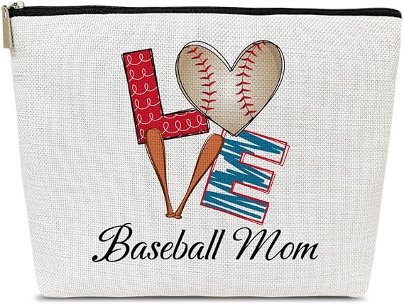 Baseball Mom Makeup Bag Gift, Mothers Days Gift Accessories and Stuff, Sports Snack Bag, Baseball Gifts for Lovers Team Players Coach Mama, Mom Purse Sport
