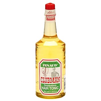 Clubman Pinaud Hair Tonic Classic Greaseless Mens Grooming Hair Tonic for Men, Stimulates Scalp & Revitalizes Hair Without Grease, 12.5 fl oz